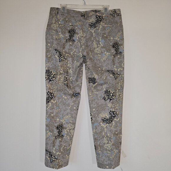 Larry Levine Snakeskin Print Trousers Grey Black Stretch Cotton Pants Size 12 - Picture 6 of 16